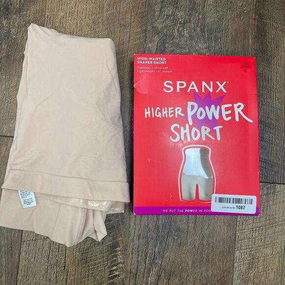 SPANX Higher Power Short High Waistet Shaper Short Soft Nude Size 1X New Open - Picture 7 of 7